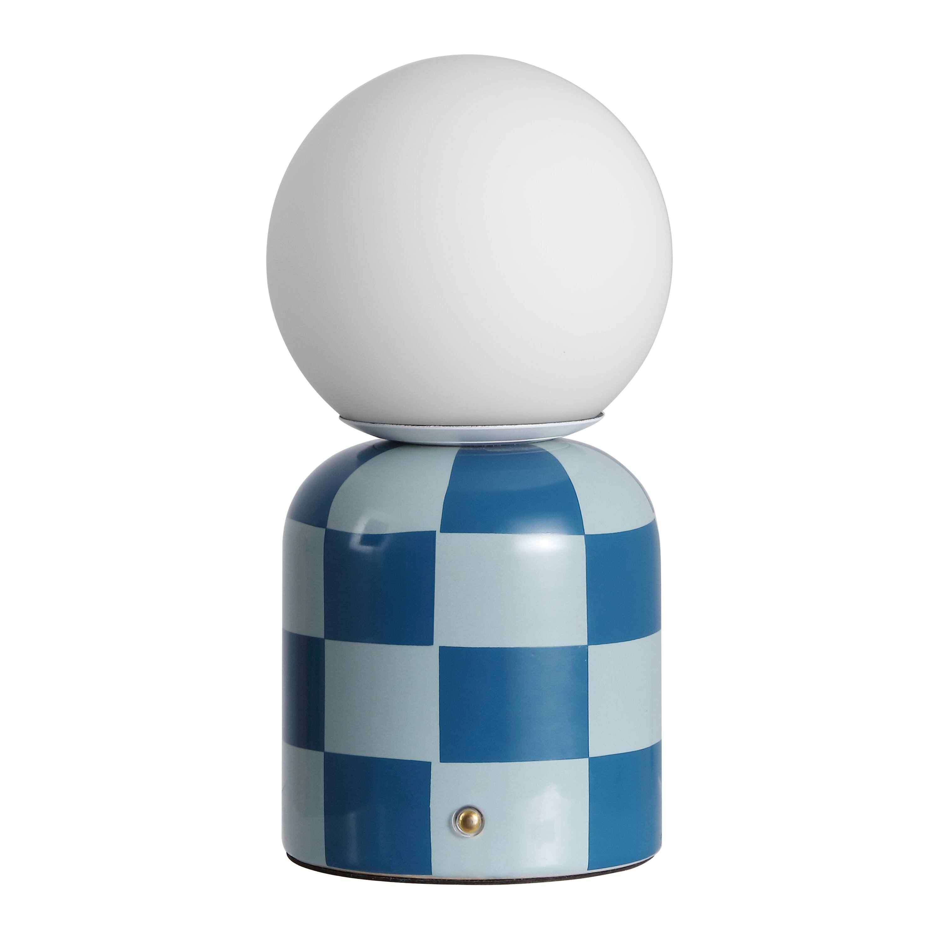 Alt View 7. Jonathan Y - Zira 10 in. Ceramic Rechargeable Cordless Portable Dimmable with Frosted Globe Shade LED Table Lamp Light Blue/Dark Blue - Light Blue/Dark Blue.