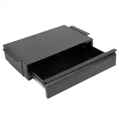 Front. Mount-It! - Under Desk Pull-Out Drawer Kit – Smooth Slide Storage for Desk Organizatio, Black - Black.