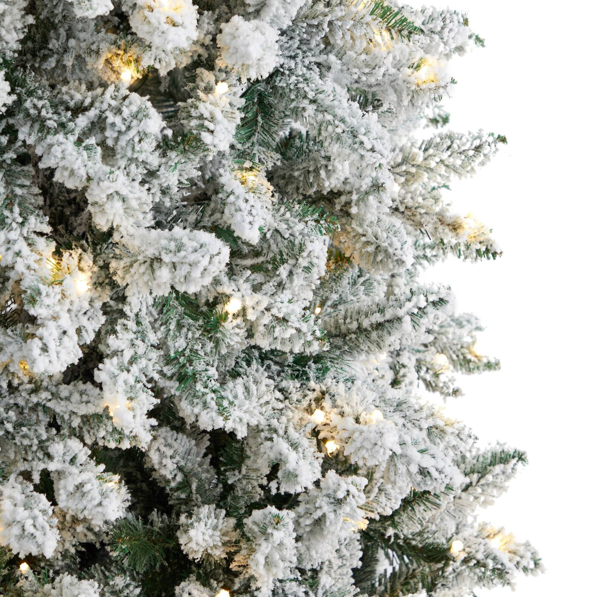 Left. BreeBe - 9’ Slim Montreal Xmas Tree with 1860 Tips and 600 Lights - Multicolor.