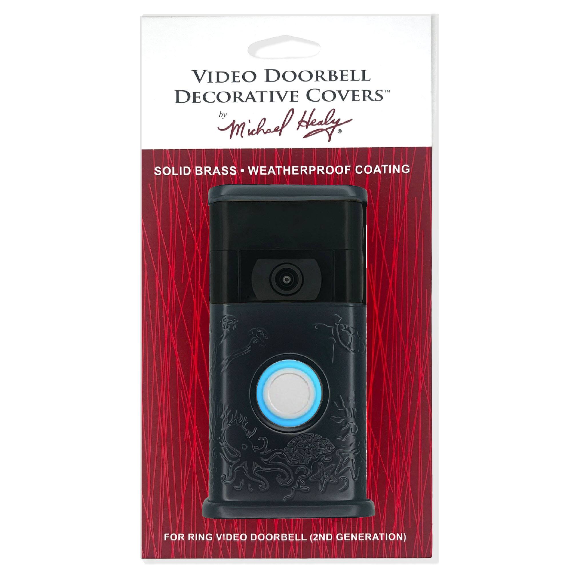 VIDEO DOORBELL DECORATIVE COVERS  
by Michael Healy  

SOLID BRASS • WEATHERPROOF COATING  

FOR RING VIDEO DOORBELL (2ND GENERATION)