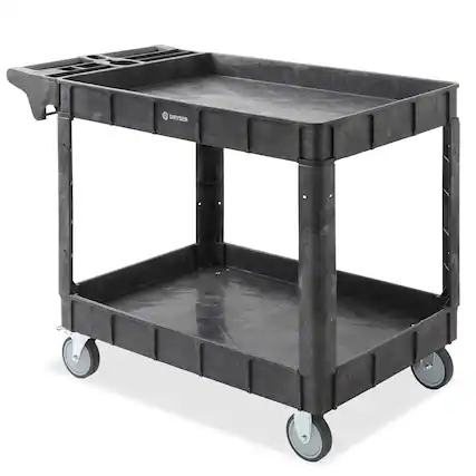 Front. Dryser - Utility Service Cart with Tiers - 550 -lb Capacity - 5-in Wheels - Black.