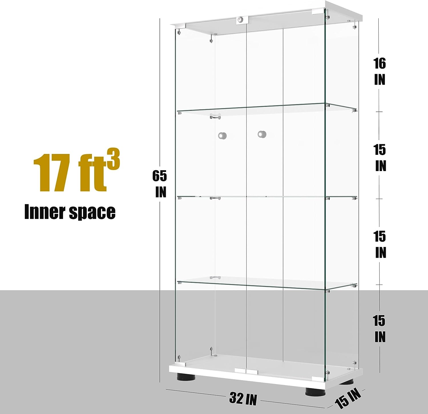 17 ft³ Inner space

65 IN

16 IN

15 IN

15 IN

15 IN

32 IN

15 IN