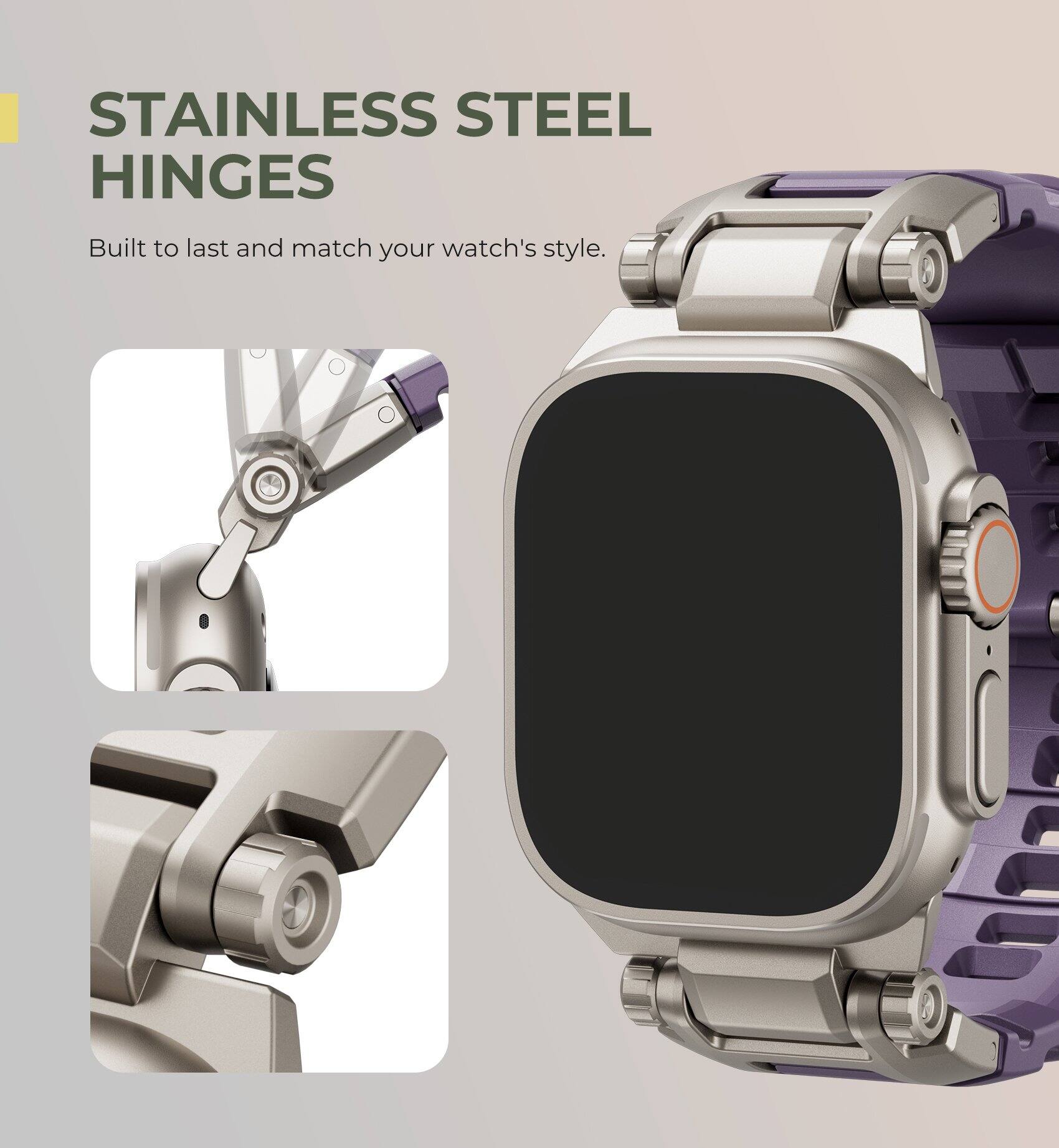 STAINLESS STEEL HINGES  
Built to last and match your watch's style.