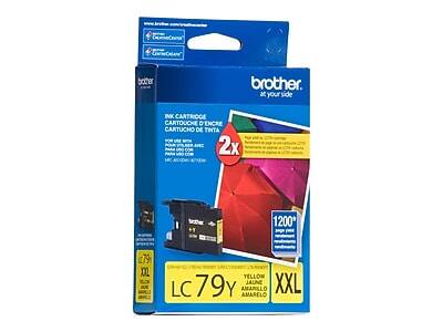 Brother  
at your side  

Ink Cartridge  
Cartouche d'encre  
Cartucho de tinta  

2x  

LC79Y  
Yellow  
Jaune  
Amarillo  
Amarelo  

XXL  

1200*  
Pages fine print  

LC79Y
