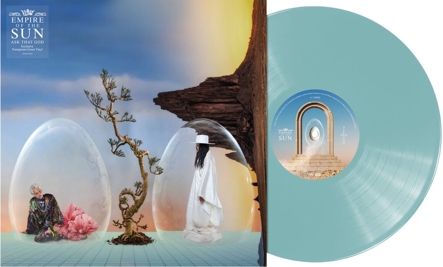 EMPIRE OF THE SUN  
ASK THAT GOD  
Exclusive Transparent Green Vinyl  

A: 33RPM  
B: 33RPM  

EMPIRE OF THE SUN