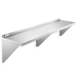 KUTLER - Stainless Steel Shelf - NSF Commercial Kitchen Wall Shelving - Silver