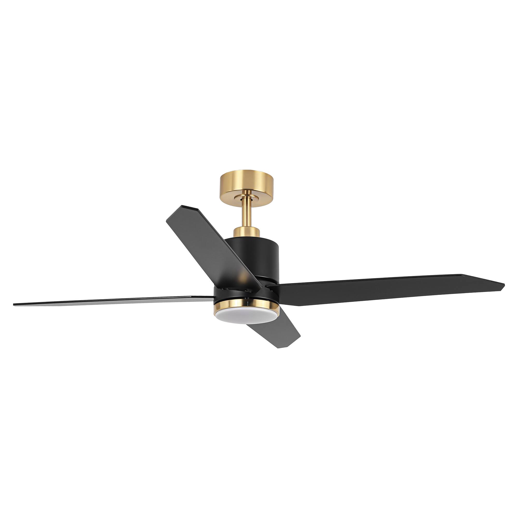 Alt View 8. Parrot Uncle - 52" Black Wood 4-Blade Dimmable Modern Ceiling Fan with Light and Remote - Black.