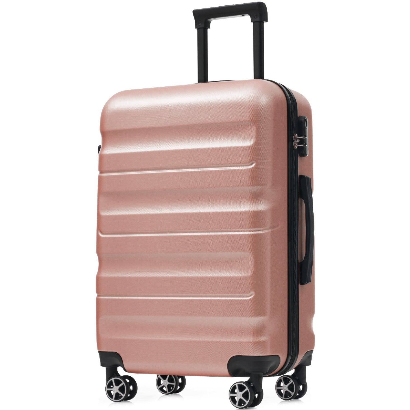 Alt View 4. BreeBe - 6-Piece ABS Hardshell Luggage Set, Lightweight Durable Suitcases with Dual Spinner Wheels, Carry-On & Check-In Sizes - Rose Gold.