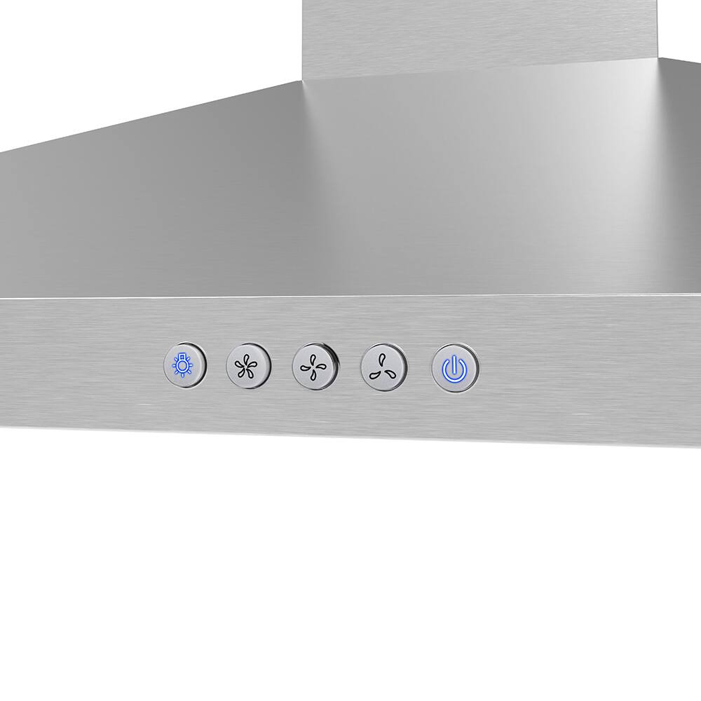 Alt View 6. Streamline - 30 in. Galvani Ducted Wall Mount 220 CFM Range Hood, Baffle Filters, Electronic Button Control, LED Light - Brushed Stainless Steel.