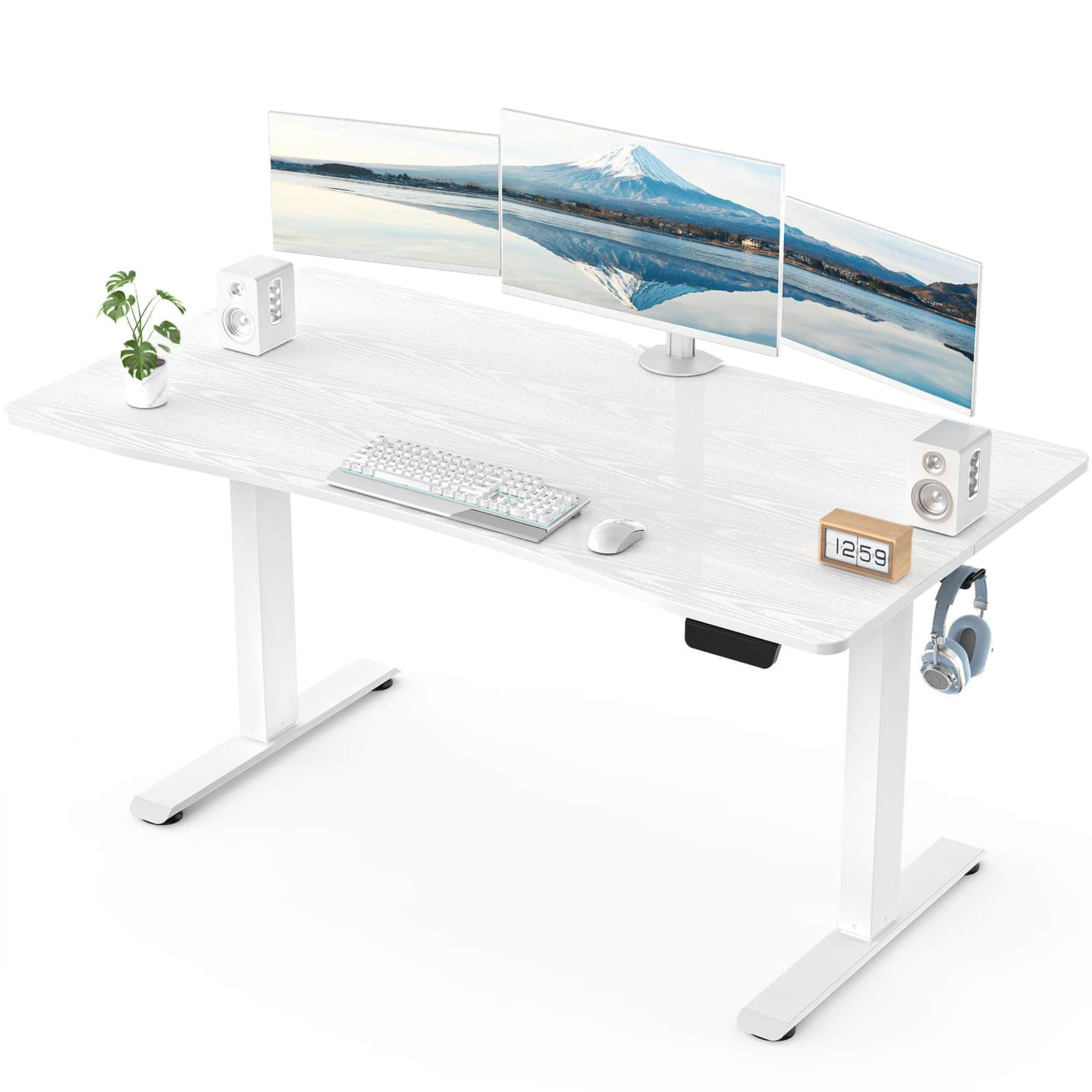 Hirose Alice - Veken Electric Standing Desk with Adjustable Height, Sit to Stand Computer Table for Study, Work or Gaming - Default