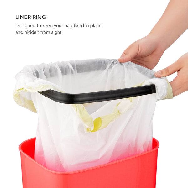 LINER RING  
Designed to keep your bag fixed in place and hidden from sight