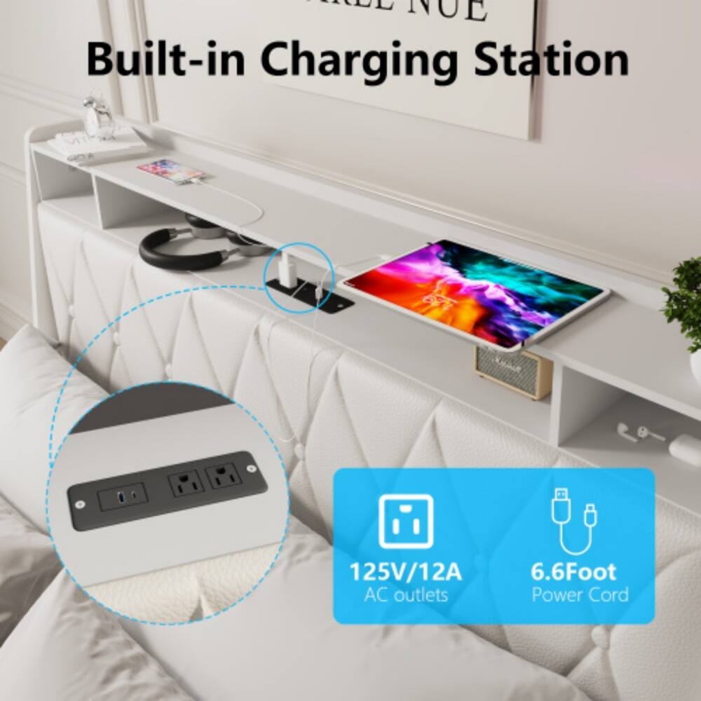 Built-in Charging Station  
125V/12A AC outlets  
6.6 Foot Power Cord