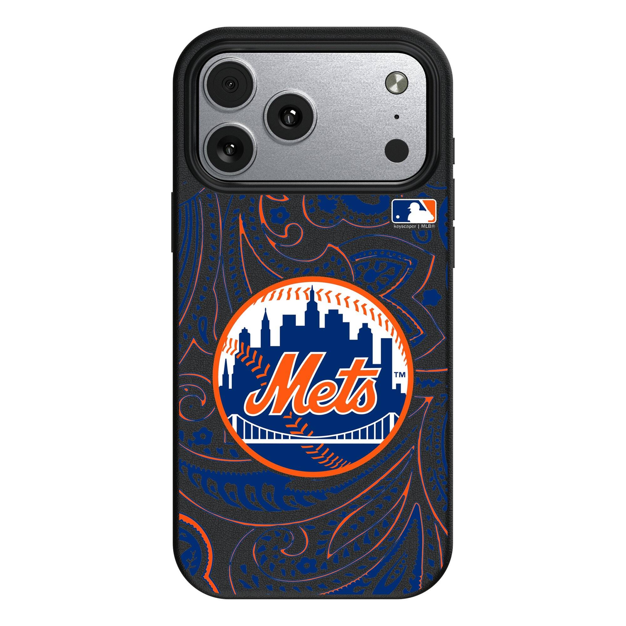Keyscaper - MLB - New York Mets - Paisley iPhone Magnetic Bump Case - 15 - Black