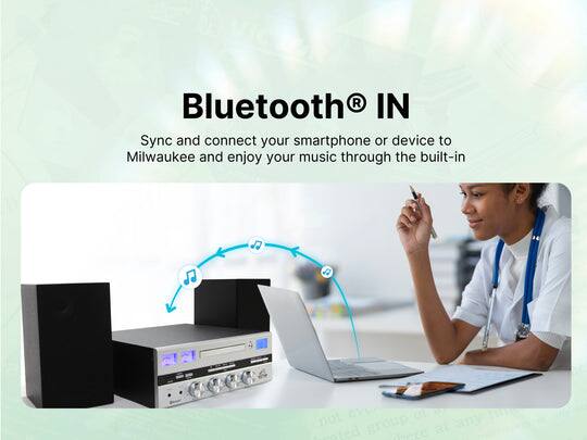 Bluetooth® IN

Sync and connect your smartphone or device to Milwaukee and enjoy your music through the built-in speakers.