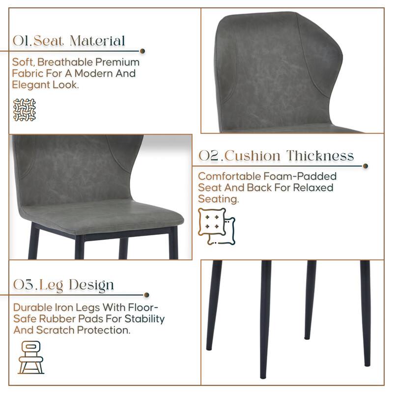 1. Seat Material: Soft, Breathable Premium Fabric For A Modern And Elegant Look.
2. Cushion Thickness: Comfortable Foam-Padded Seat And Back For Relaxed Seating.
3. Leg Design: Durable Iron Legs With Floor-Safe Rubber Pads For Stability And Scratch Protection.