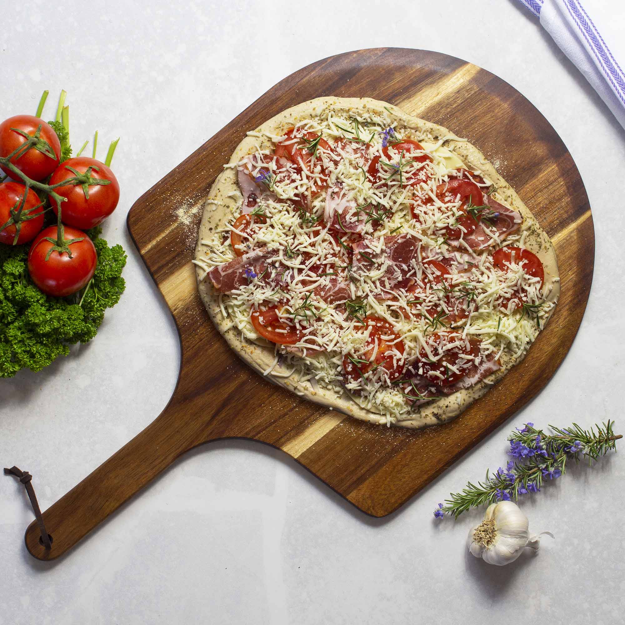 Back. Rock & Branch - Acacia Wood Pizza Peel, 23-1/4" x 13-3/4".