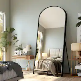 PexFix - 31x71" Full Length Mirror, Metal Frame, Wall Mount or Leaning Floor Mirror for Bedroom & Entryway - Black