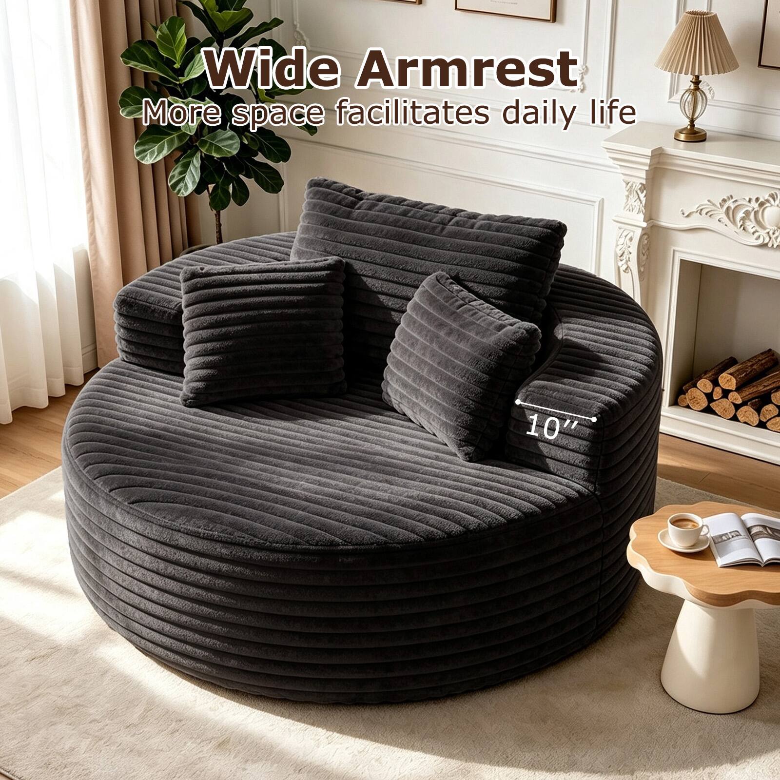 Wide Armrest  
More space facilitates daily life  
10"