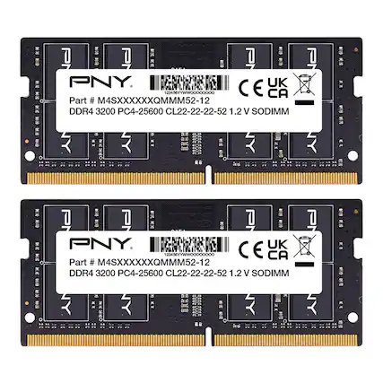 Front. PNY - Performance 16GB (2x8GB) 3200MHz DDR4 DRAM CL22 So-DIMM Notebook/Laptop Memory Kit - Black.