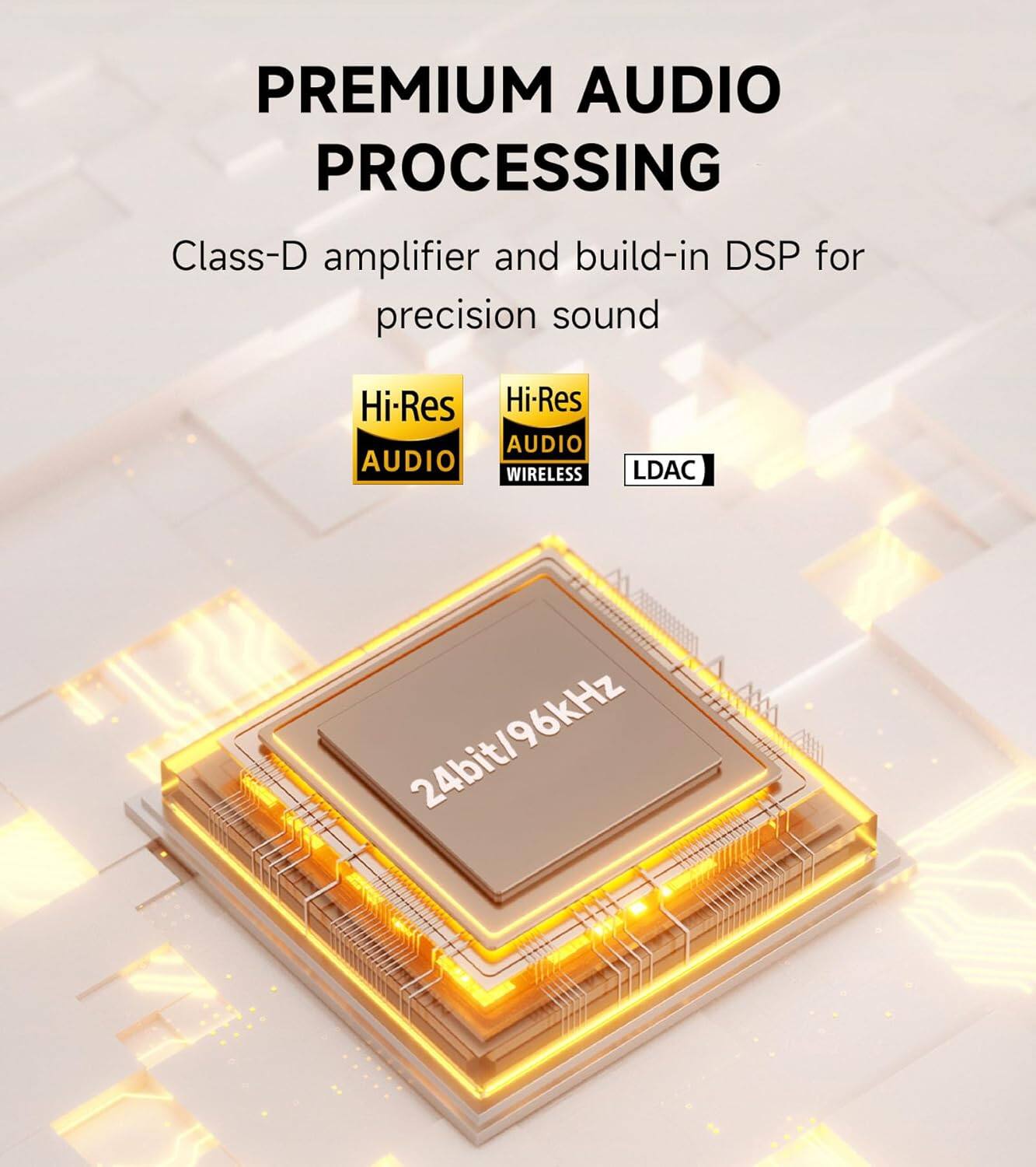 PREMIUM AUDIO PROCESSING  
Class-D amplifier and build-in DSP for precision sound  
Hi-Res AUDIO  
Hi-Res AUDIO WIRELESS  
LDAC  
24bit/96kHz