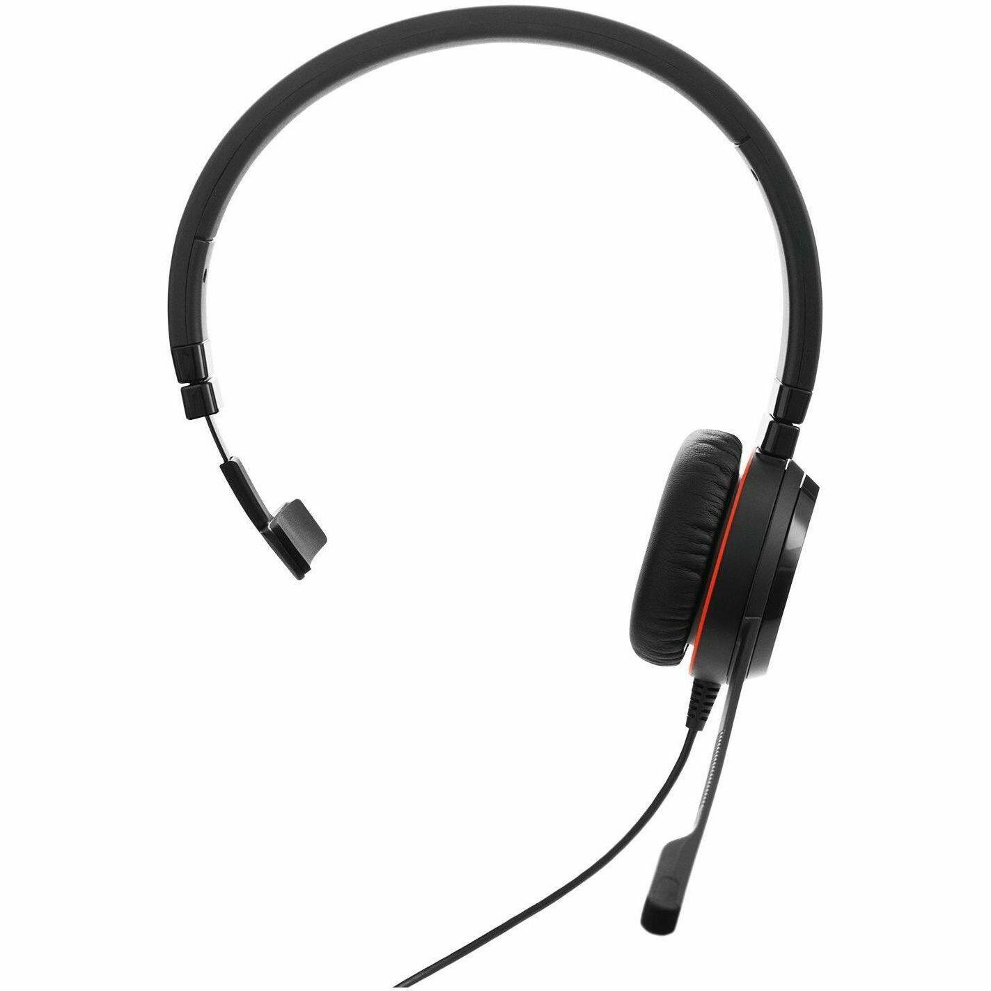 Alt View 2. Jabra - Jabra EVOLVE 20SE MS Mono - Mono - USB - Wired - 32 Ohm - 150 Hz to 7 kHz - Over-the-head - Monaural - Supra-aural - Black.