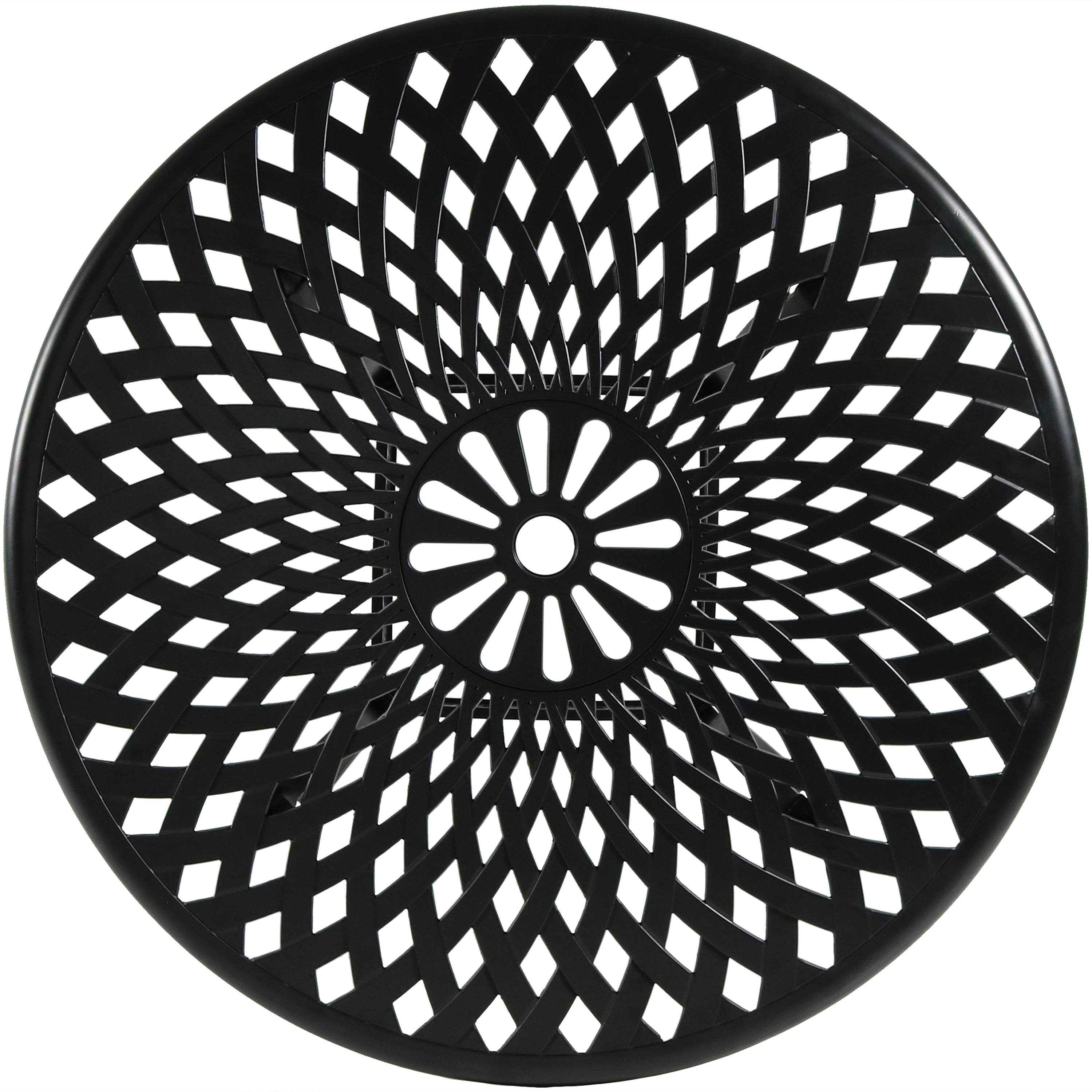 Alt View 4. Sunnydaze - Crossweave Design Cast Aluminum 5-Piece Patio Dining Set - Black.