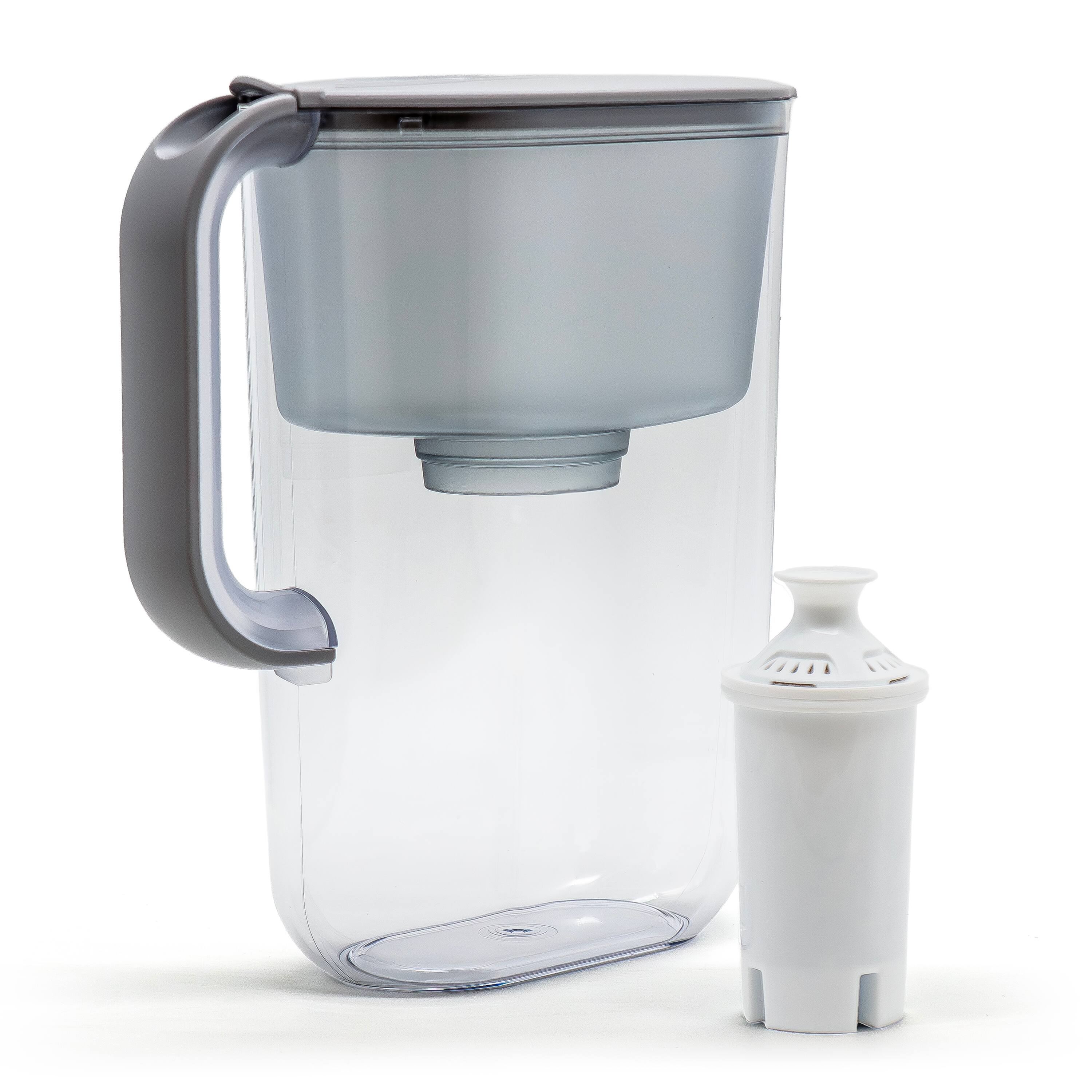 Left. FC Design - Freco 10.5 cup / 2.5L Water Filter Pitcher with 1 Filter, NSF42/53 Certified, Brita filter compatible, BPA Free - Grey.