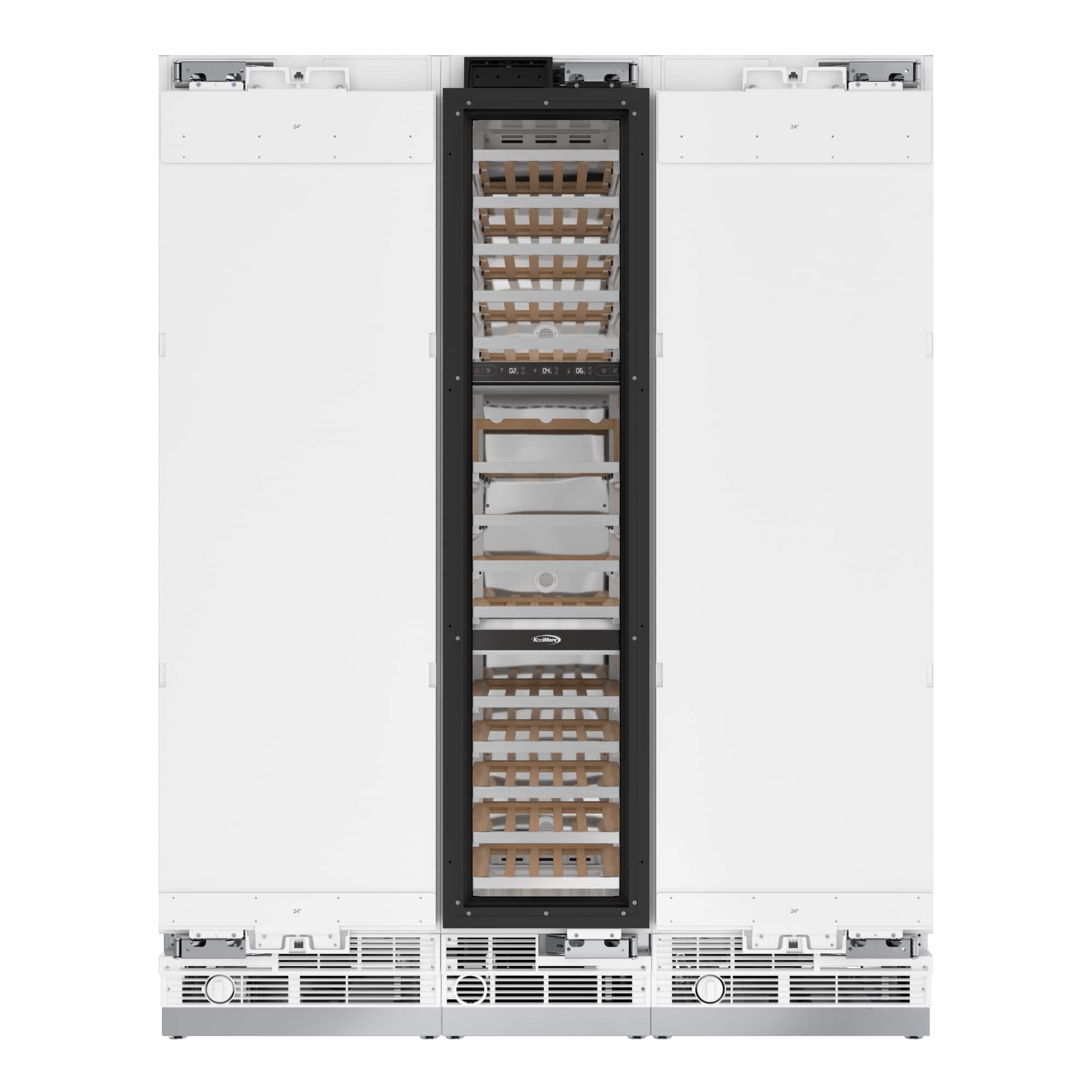 Koolmore - Reserve Panel Ready 24 in. Column Refrigerator with a 18 in. Wine Cooler and 24 in. Freezer - White