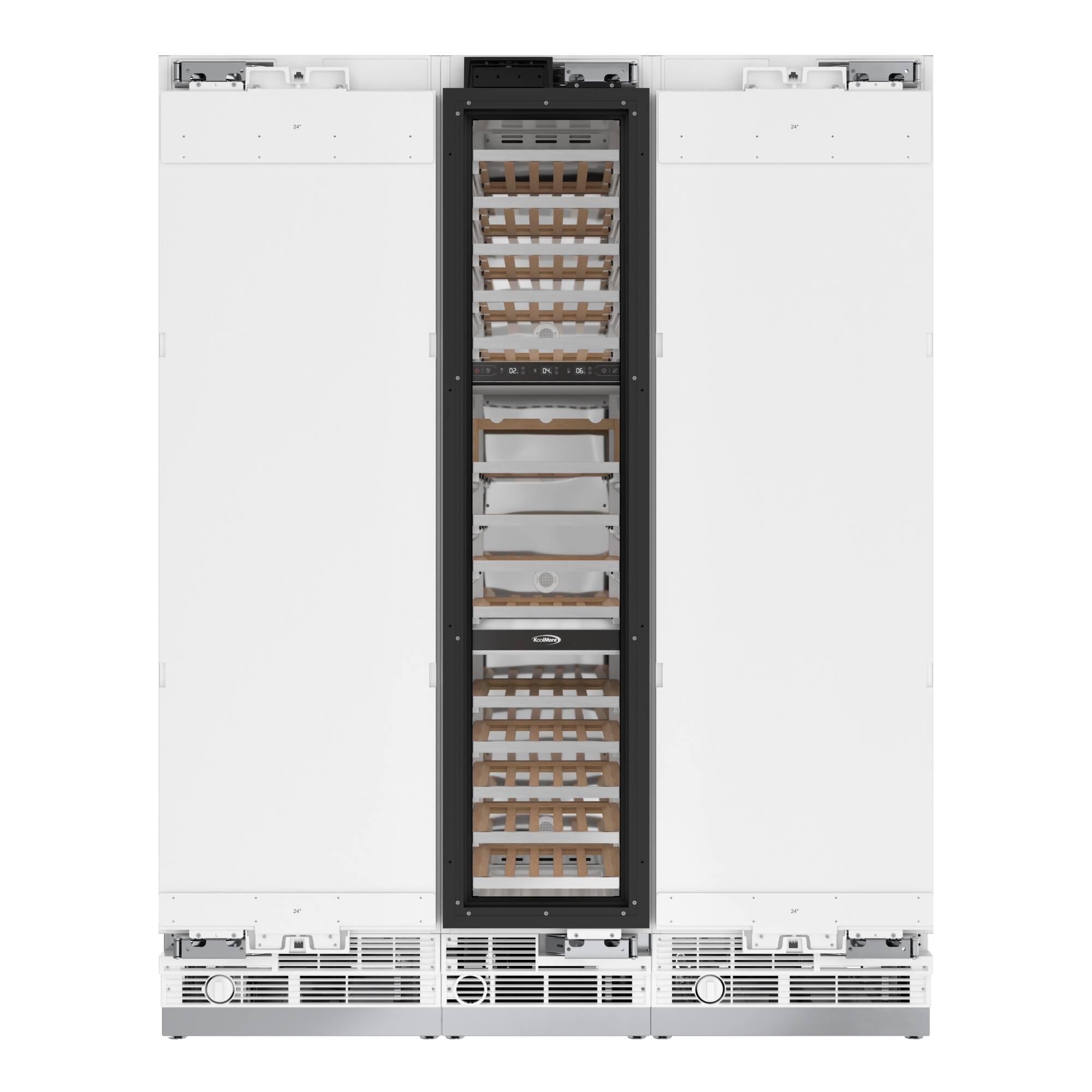 Front. Koolmore - KoolMore Reserve Panel Ready 24 in. Column Refrigerator with a 18 in. Wine Cooler and 24 in. Freezer - White.