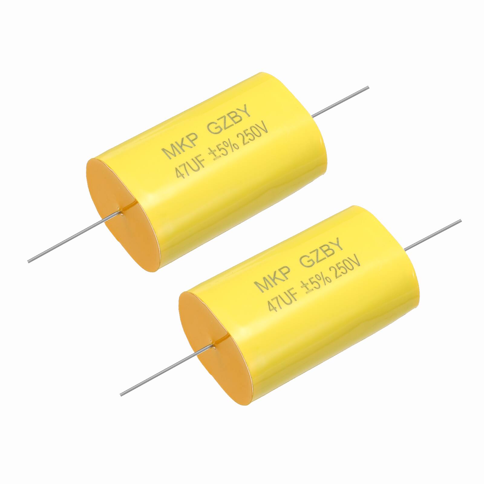 Unique Bargains - 2pcs 47uF Frequency Divider Capacitor, 250V Audio Speaker Crossover Non-Polarity Polypropylene MKP Film Capacitor - Yellow price history on PriceWatchPro
