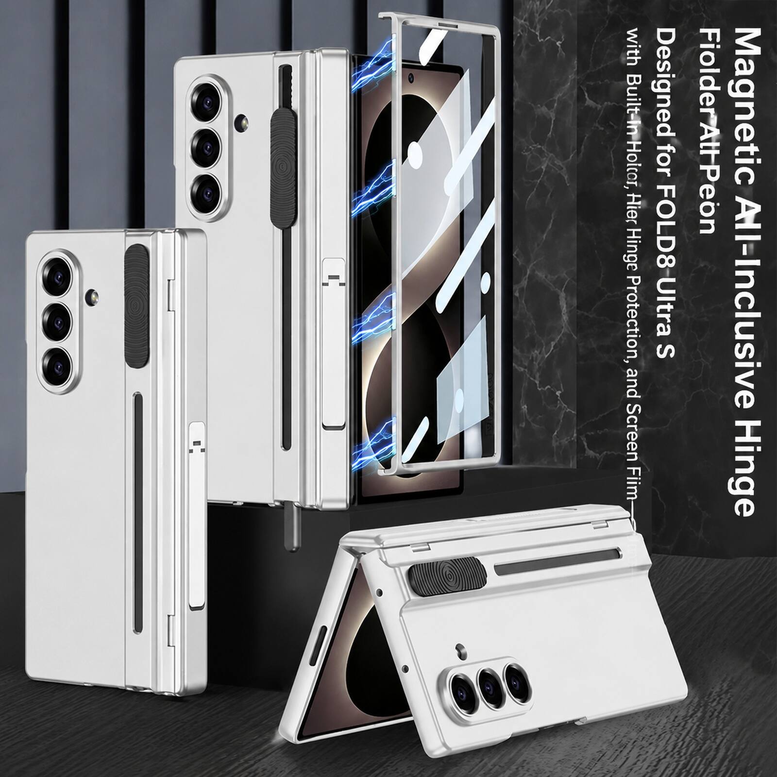 Magnetic All-Inclusive Hinge

Designed for FOLD8 Ultra S and Screen Film

with Built-In Holic, Hier Hinge Protection