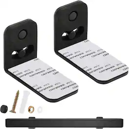 Schertz - Universal Floating Soundbar Wall Mount Shelf for Samsung, JBL, Sony, LG, Bose & More - Black