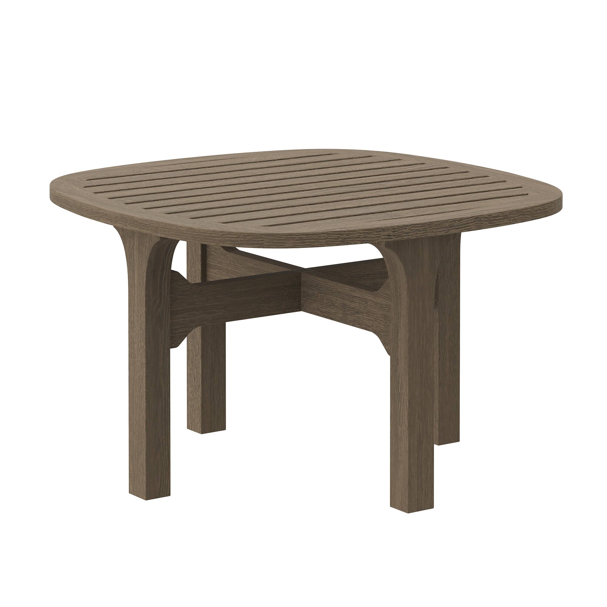 Angle. Modway - Saratoga Square Outdoor Patio Teak Wood Side Table by Modway - Weathered Gray.