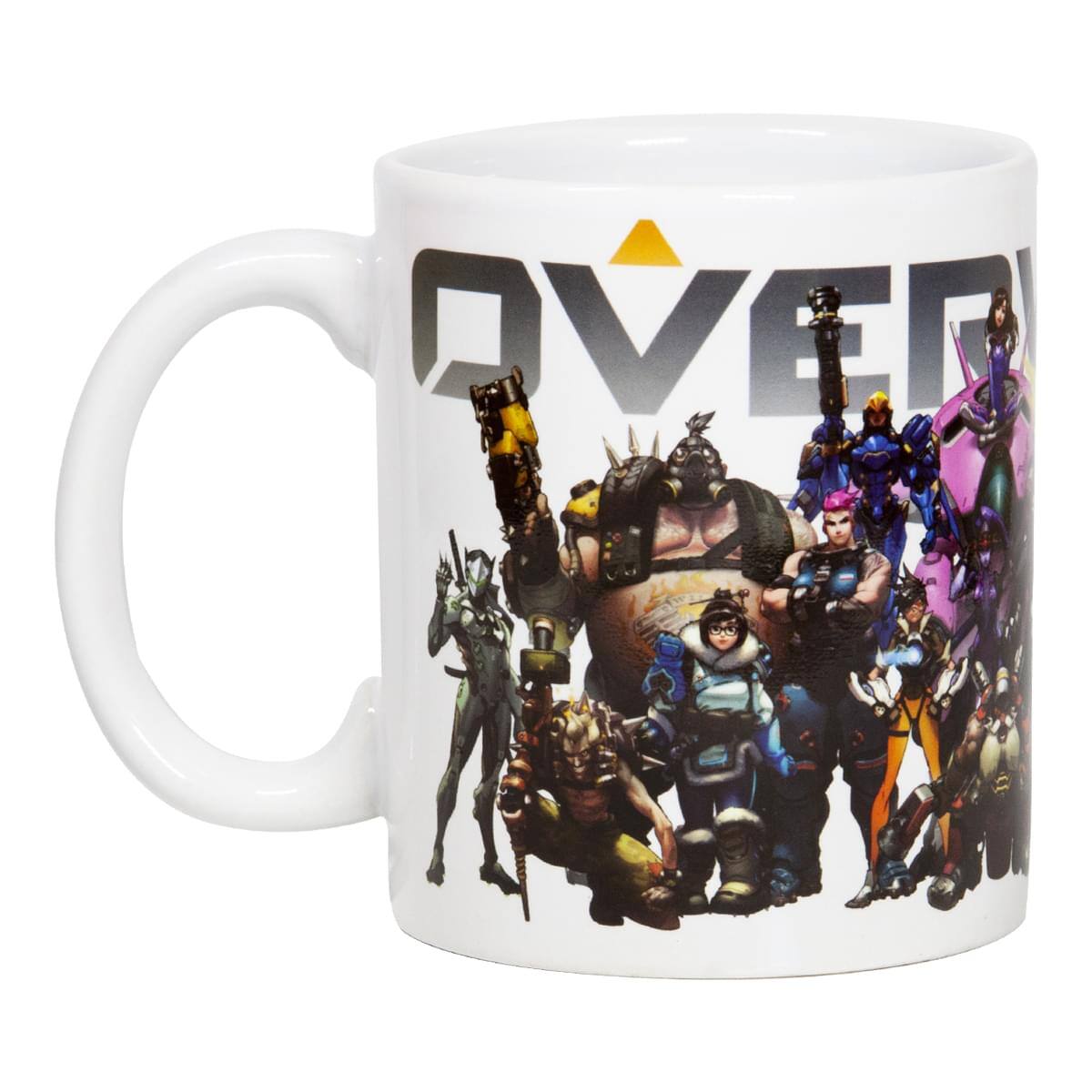 Front. Surreal Entertainment - Overwatch Mug | Overwatch Characters and Logo Mug | Collector’s Edition - White.