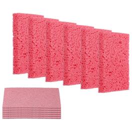 Unique Bargains - 12pcs Cellulose Square Sponges Non-Scratch Compressed Scrubber for Kitchen Bathroom Household Cookware & Cleaning DIY - Pink