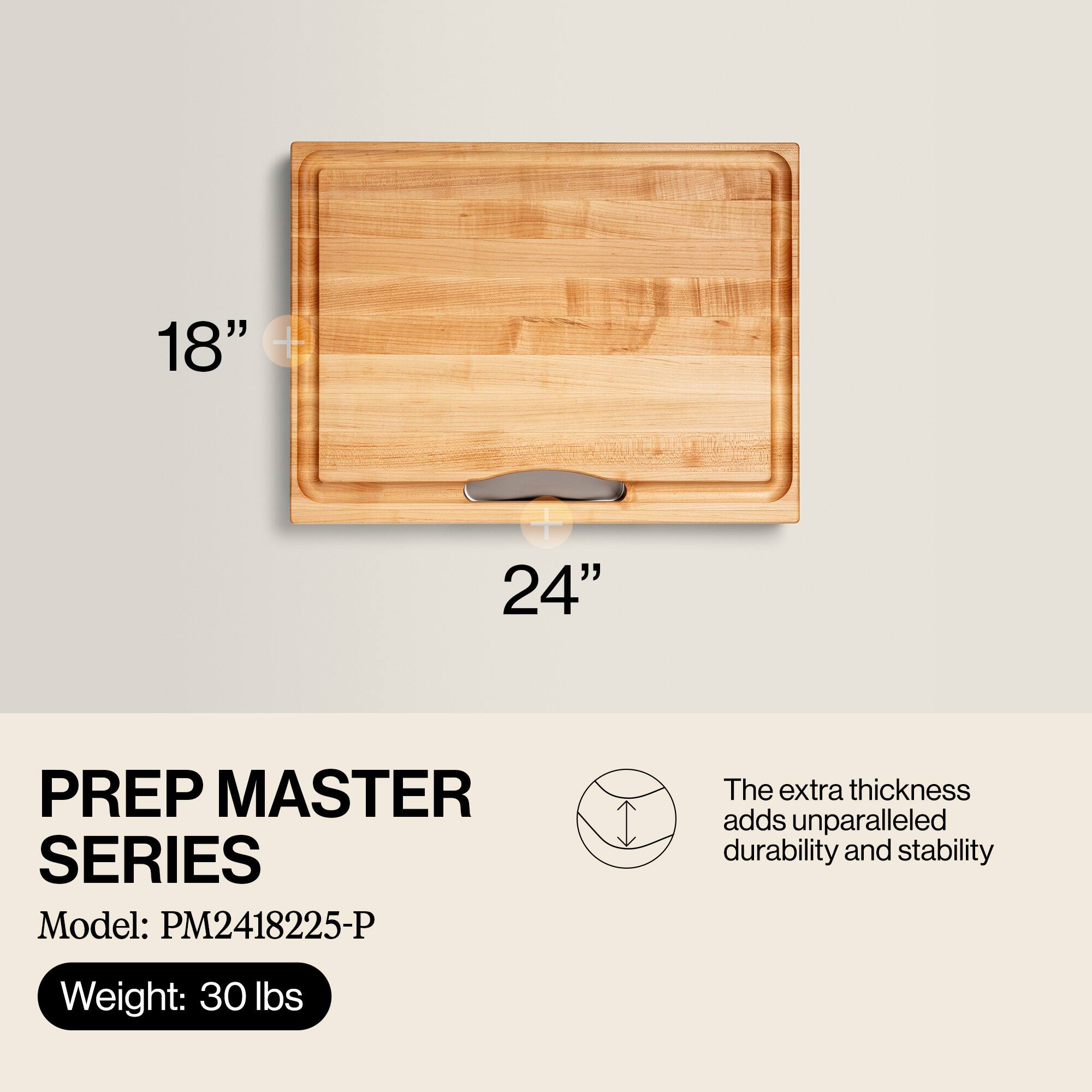 18" H 24" PREP MASTER SERIES  
Model: PM2418225-P  
The extra thickness adds unparalleled durability and stability  
Weight: 30 lbs