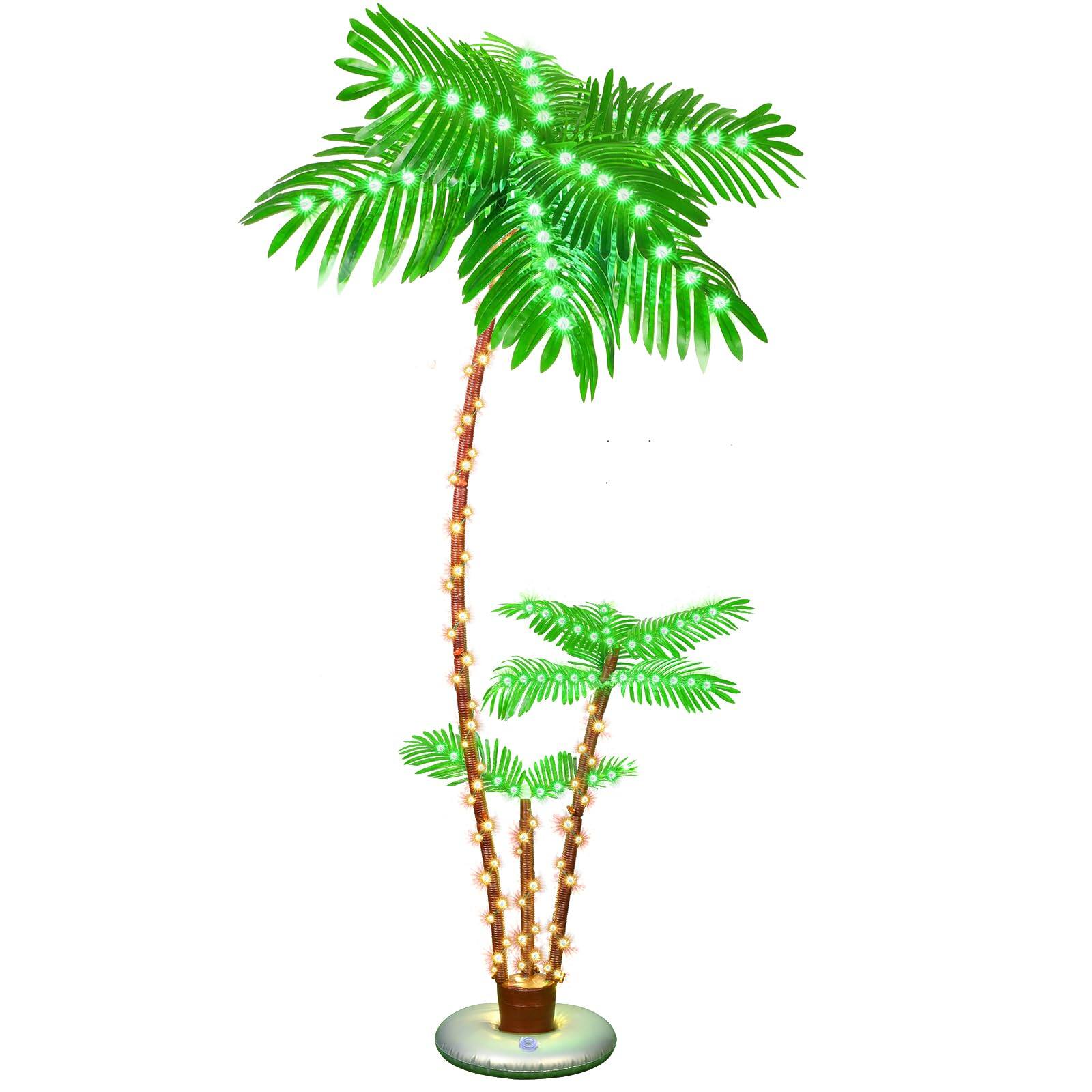 Front. TECH SAFARI - Lighted Palm Tree Bar Outdoor Christmas Decorations Decor Light Up Led Artificial Faux Trees Lights For... - Default.