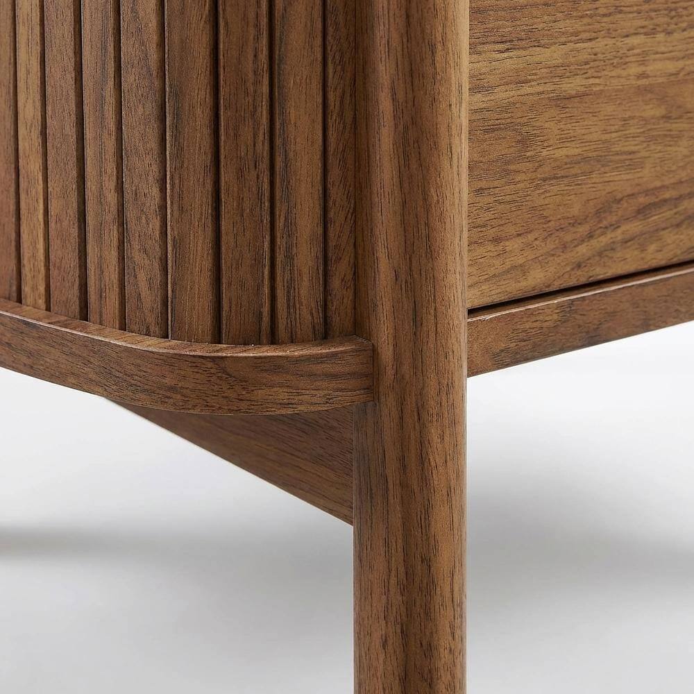 Alt View 1. FurniFact - Nightstand with 2 Drawers and Modern Design for Bedroom Storage - Brown.