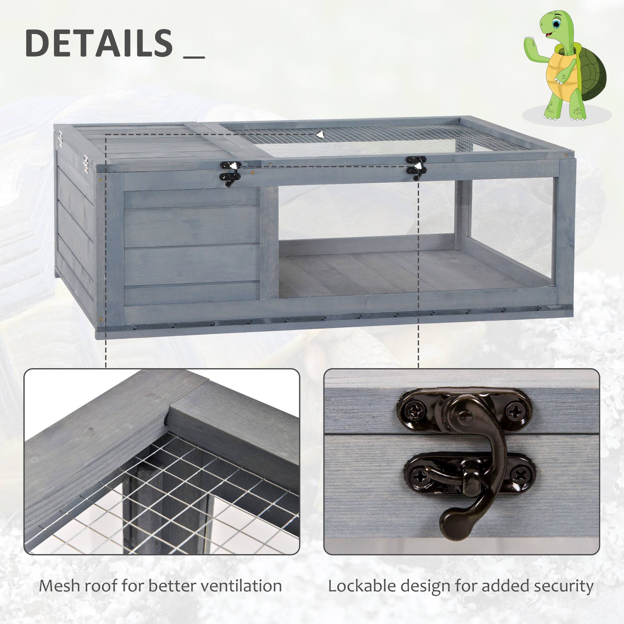 DETAILS

- Mesh roof for better ventilation
- Lockable design for added security