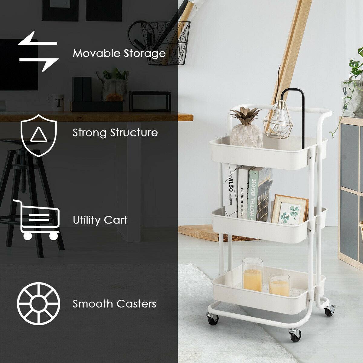 Movable Storage  
Strong Structure  
Utility Cart  
Smooth Casters