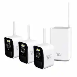 Swann - Refurbished Excellent - MaxRanger4K™ Mini Long-Range Wireless Security System with 3 Cameras