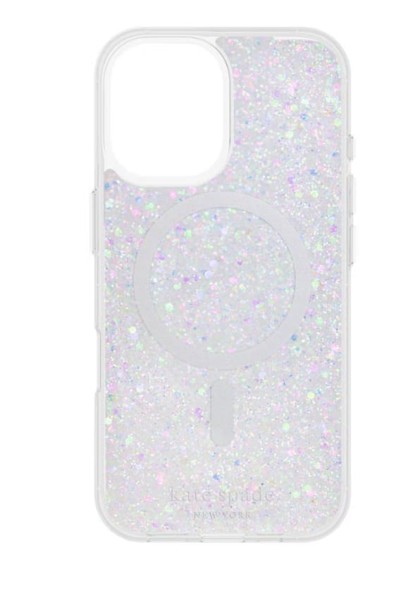 kate spade new york - iPhone 16 Protective Case with MagSafe - Geometric TPU Compatible - Chunky Glitter