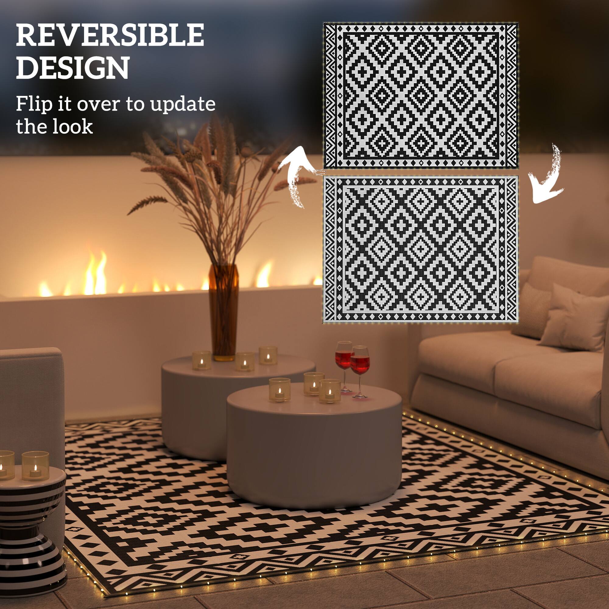 REVERSIBLE DESIGN  
Flip it over to update the look