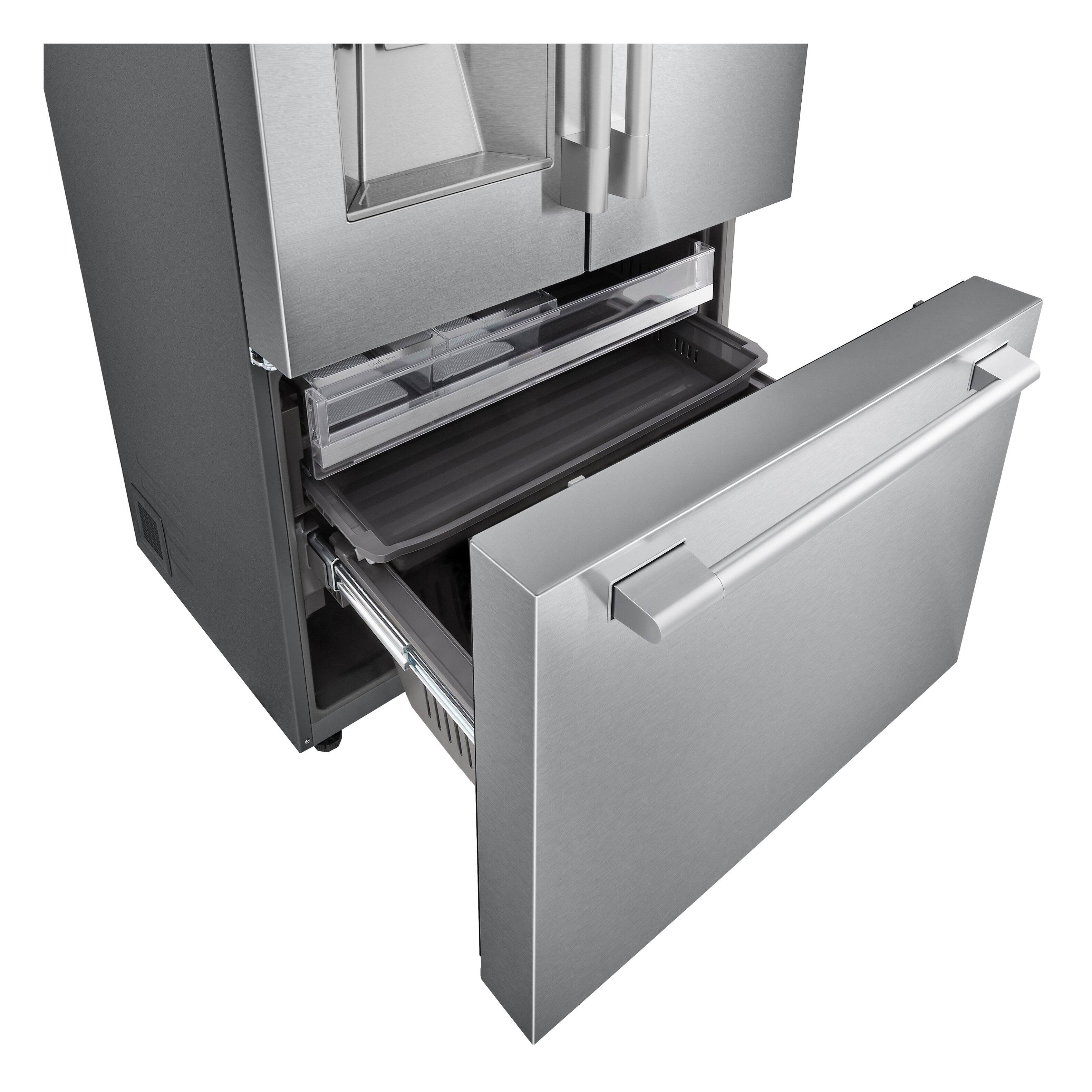 Alt View 2. SKS - 36-inch 25.5 Cu. Ft. Smart Counter-Depth French Door Bottom Freezer Refrigerator with Craft Ice - Stainless Steel.