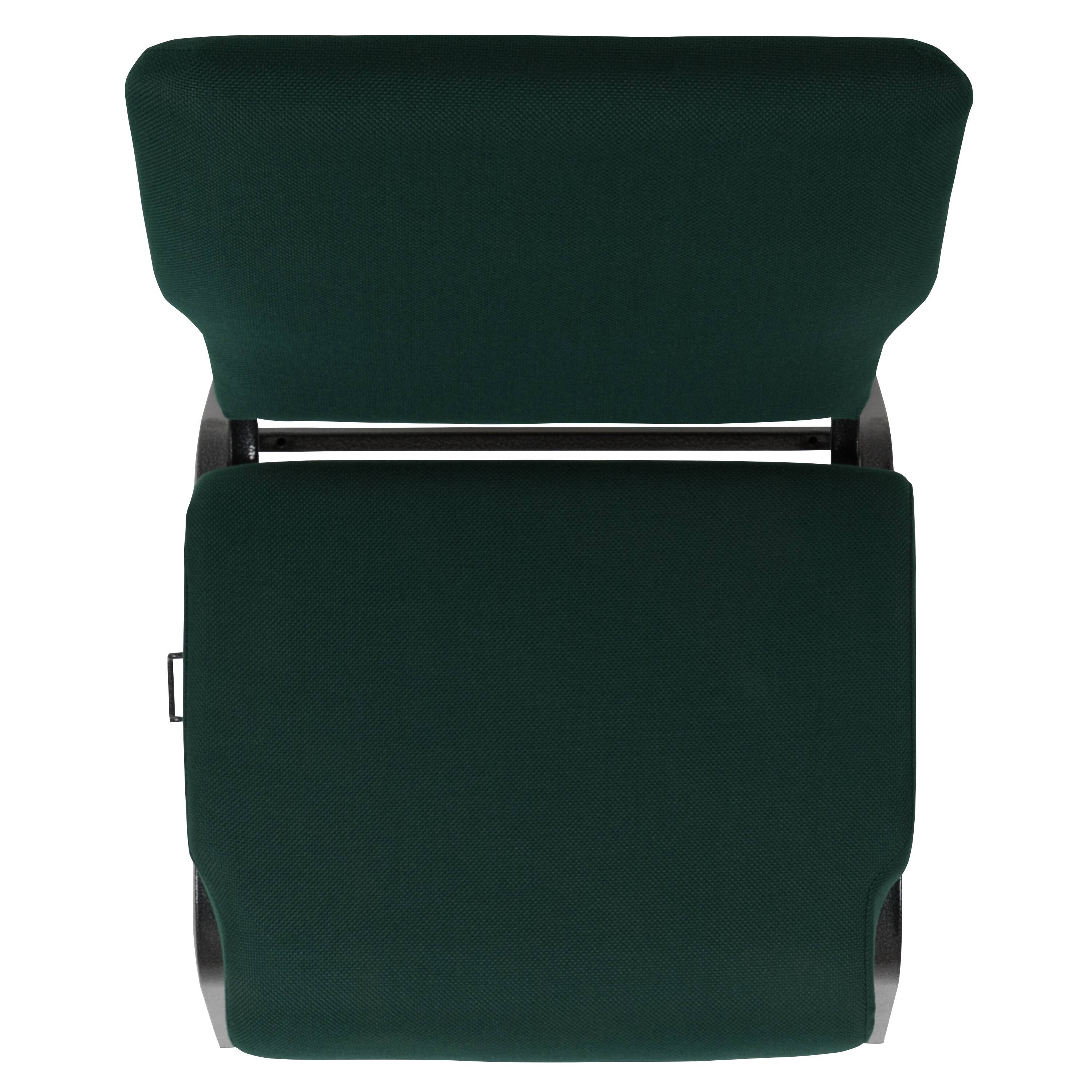 Alt View 7. Emma + Oliver - 20.5 in. Molded Foam Church Chair - Hunter Green Fabric/Silver Vein Frame.