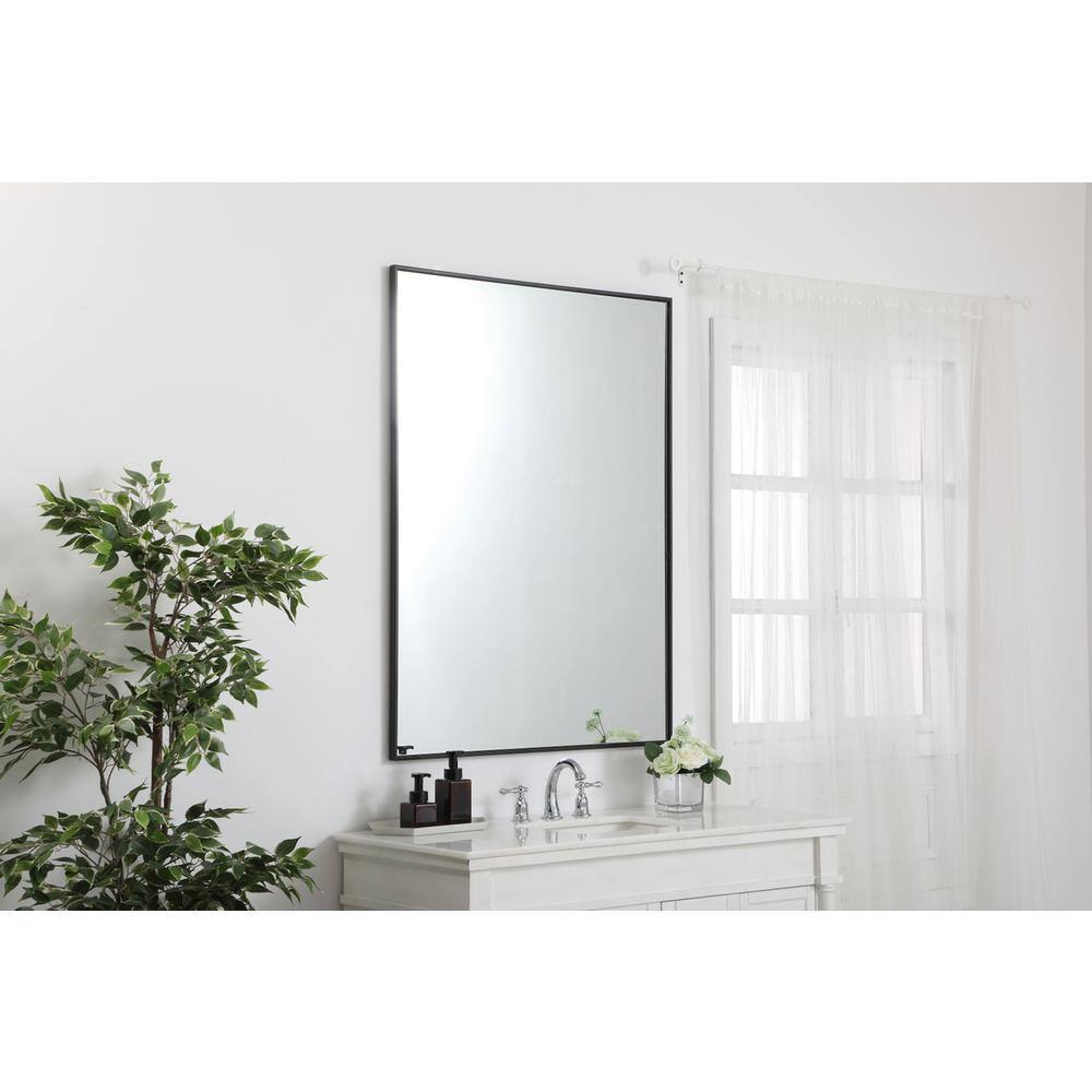 Alt View 7. Elegant Decor - Metal frame rectangle mirror 36 inch in Black - Black.