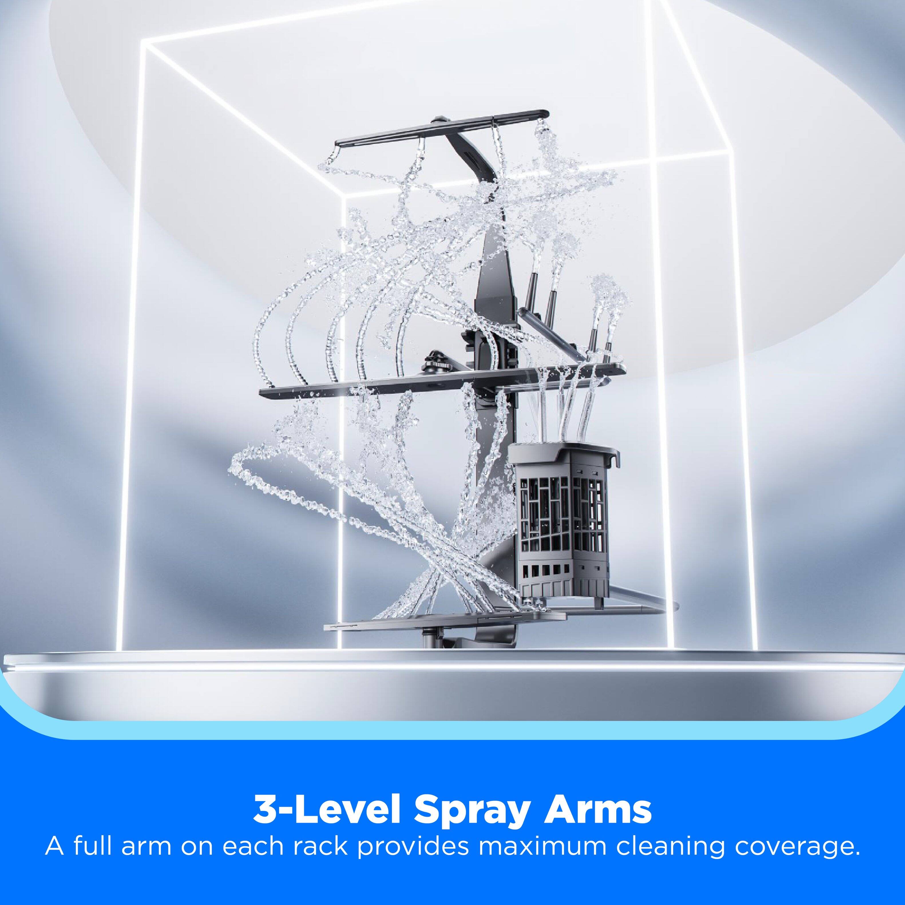 3-Level Spray Arms  
A full arm on each rack provides maximum cleaning coverage.
