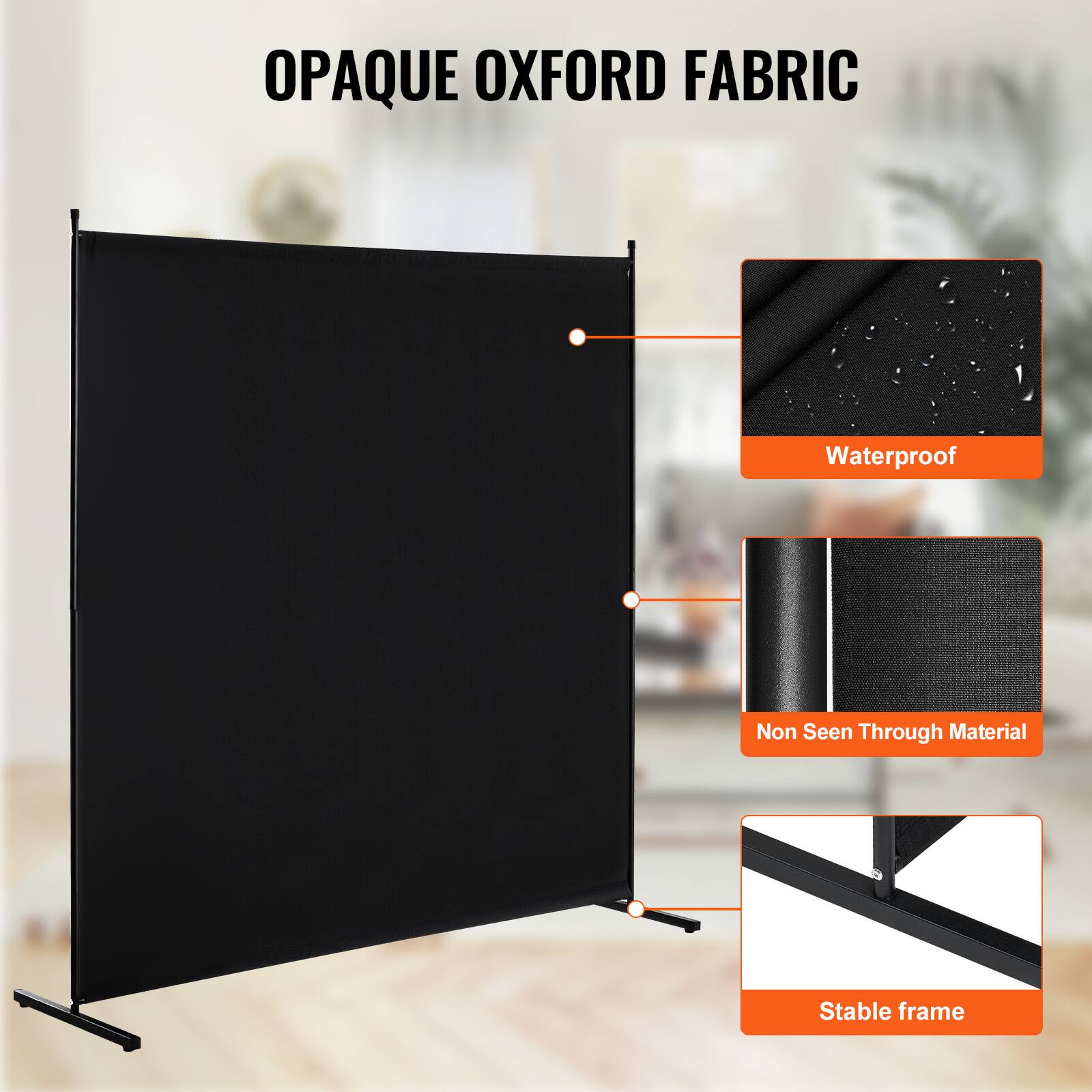 OPAQUE OXFORD FABRIC
Waterproof
Non Seen Through Material
Stable frame