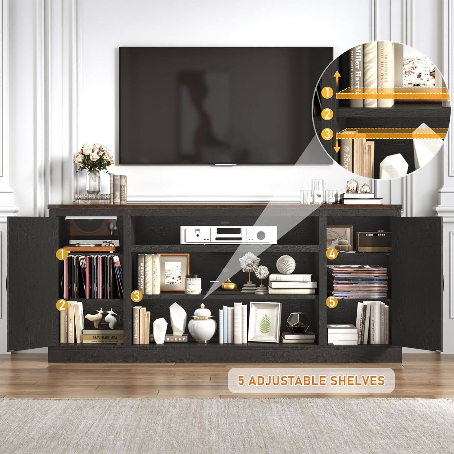 1 SETCERR Miller : Harr HOUSE E DUND FURNITURE  
2 3 2 Bogy Rltle - - 1 2 Miller Harria  
3 4 5 0 CURL a ... D.  
5 ADJUSTABLE SHELVES