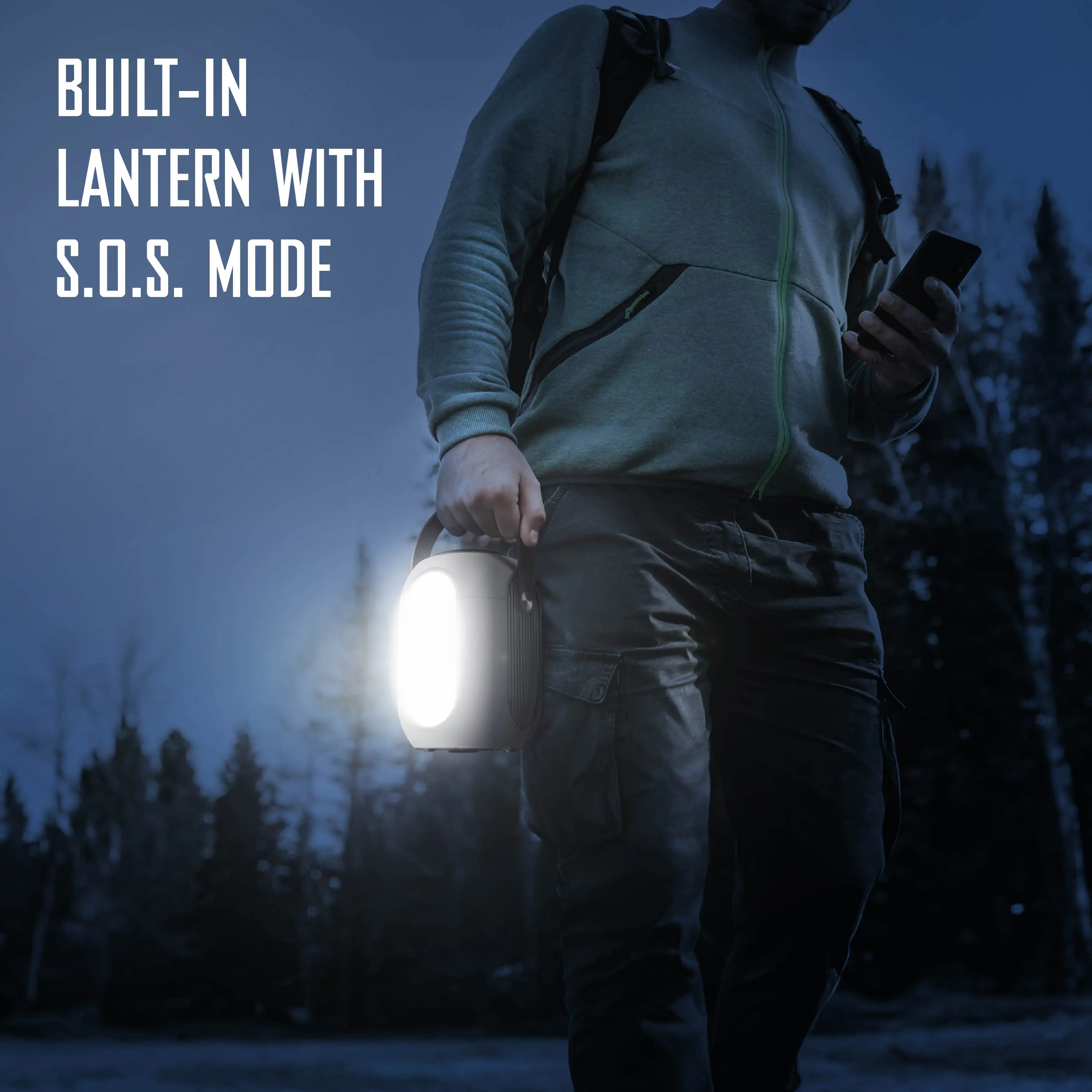 BUILT-IN LANTERN WITH S.O.S. MODE